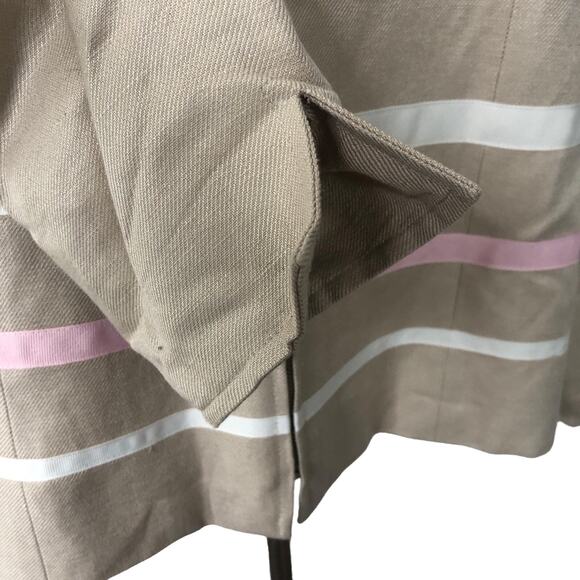 Mary McFadden Vintage Jacket Beige Pink Linen Blend Zip Front Size 10 - Picture 4 of 12